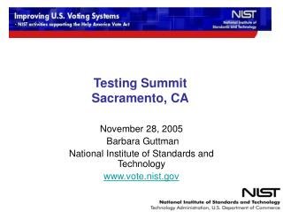 Testing Summit Sacramento, CA