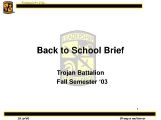 Back to School Brief