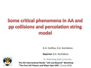 Some critical phenomena in AA and pp collisions and percolation string model
