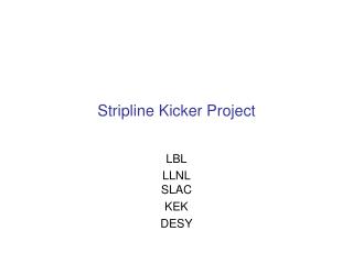 Stripline Kicker Project