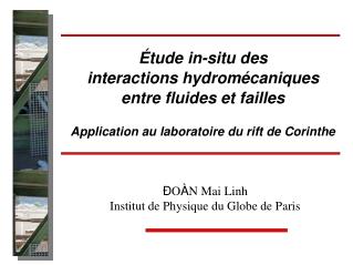 Ð O À N Mai Linh Institut de Physique du Globe de Paris