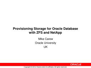 Provisioning Storage for Oracle Database with ZFS and NetApp