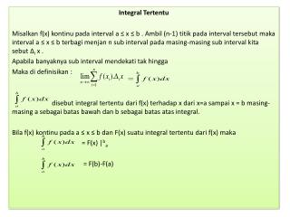 Integral Tertentu