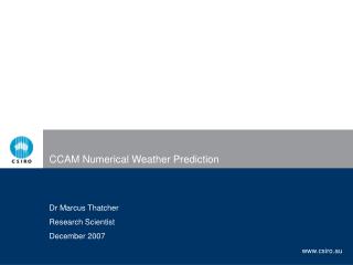 CCAM Numerical Weather Prediction