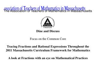 The Association of Teachers of Mathematics in Massachusetts