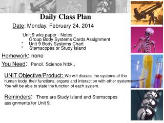 Daily Class Plan