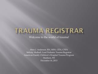 Trauma Registrar