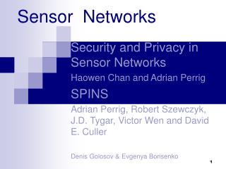 Sensor Networks