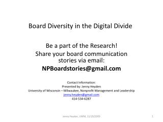 Board Diversity in the Digital Divide