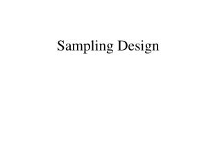 Sampling Design