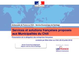 Services et solutions françaises proposés aux Municipalités du Chili