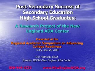 A Research Project of the New England ADA Center