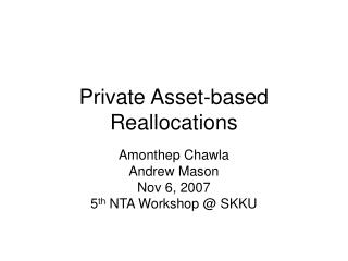 Private Asset-based Reallocations