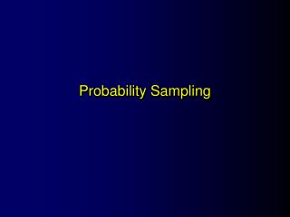 Probability Sampling