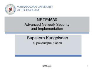 NETE4630 Advanced Network Security and Implementation