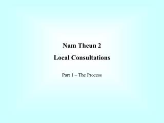 Nam Theun 2 Local Consultations