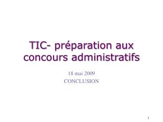 TIC- préparation aux concours administratifs