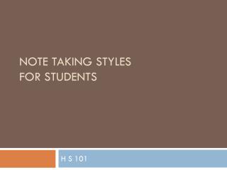 Note Taking styles for students