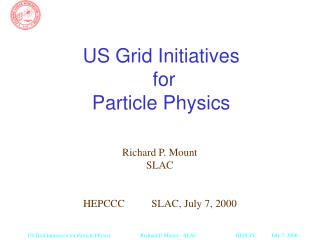 US Grid Initiatives for Particle Physics