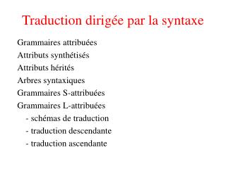 Traduction dirigée par la syntaxe