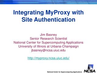 Integrating MyProxy with Site Authentication