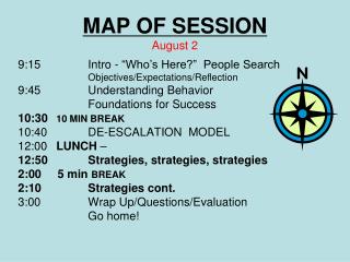 MAP OF SESSION August 2