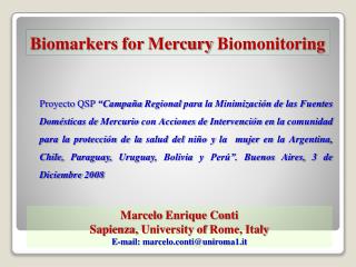 Biomarkers for Mercury Biomonitoring