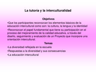 La tutoría y la interculturalidad