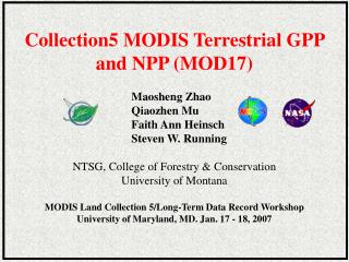 Collection5 MODIS Terrestrial GPP and NPP (MOD17)