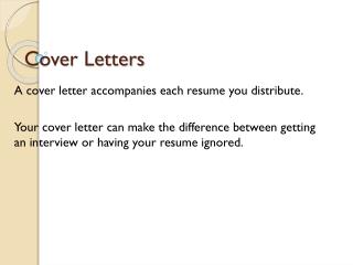 Cover Letters
