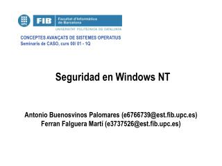 Seguridad en Windows NT