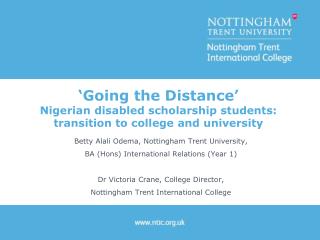 Betty Alali Odema, Nottingham Trent University, BA (Hons) International Relations (Year 1)