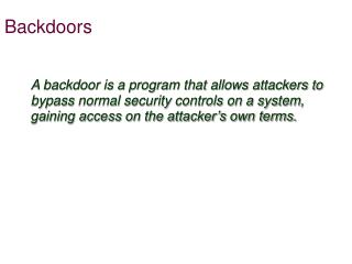 Backdoors