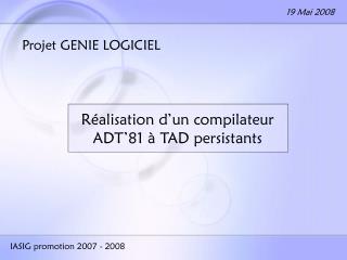 Projet GENIE LOGICIEL