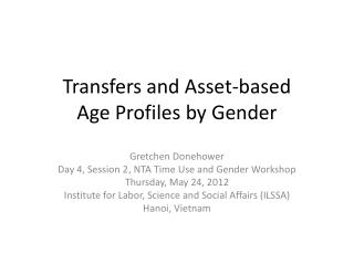 Transfers and Asset-based Age Profiles by Gender