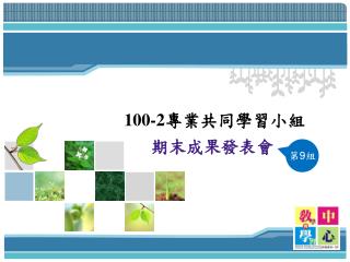 100-2 專業共同學習小組 期末成果發表會