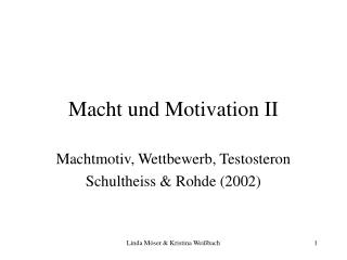 Macht und Motivation II