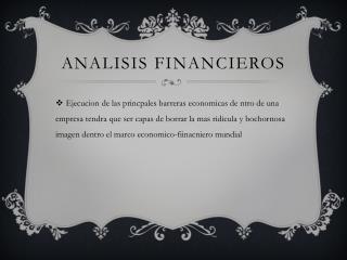 Analisis financieros