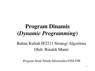 Program Dinamis ( Dynamic Programming )