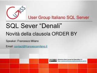 SQL Sever “Denali” Novità della clausola ORDER BY