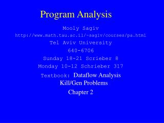Program Analysis