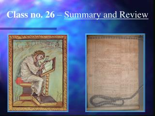 Class no. 26 – Summary and Review