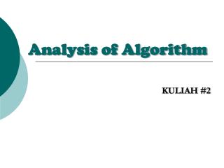 Analysis of Algorithm