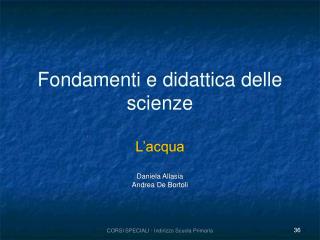 Fondamenti e didattica delle scienze