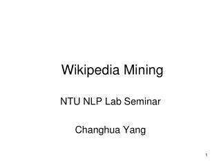 Wikipedia Mining