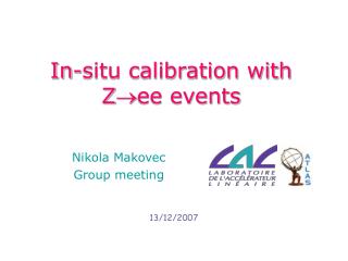 In-situ calibration with Zee events