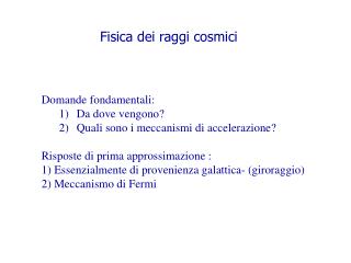 Fisica dei raggi cosmici