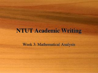 NTUT Academic Writing