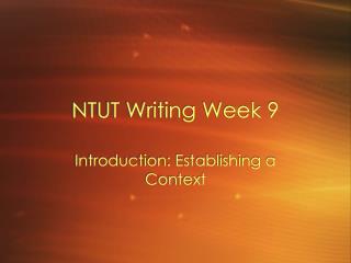 NTUT Writing Week 9