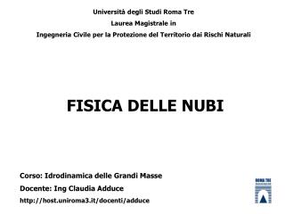 FISICA DELLE NUBI